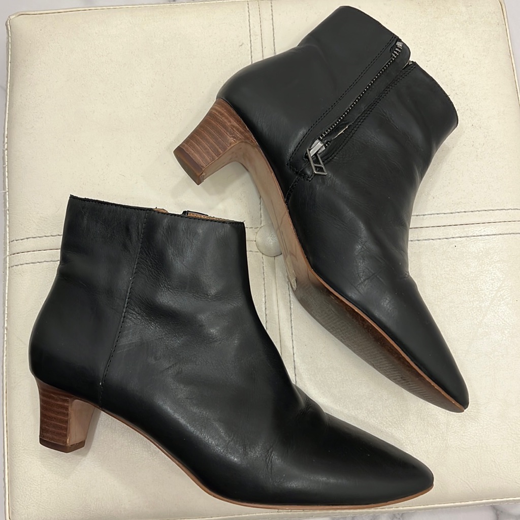 Madewell Size 7 Booties Leather Black